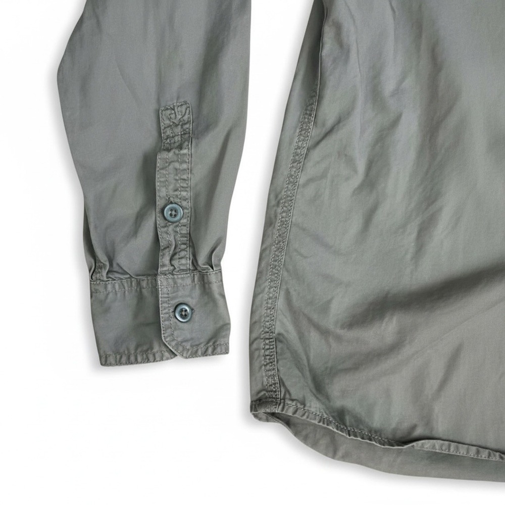 Converse One Star Mens Khaki Long Sleeve Utility Button Down Work Shirt Large - Picture 3 of 6